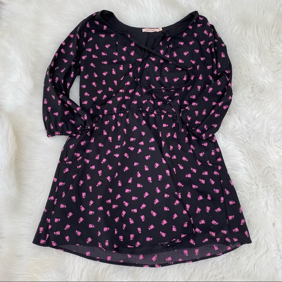 Cat Dress dark blue & bright pink with pockets! - Picture 3 of 7